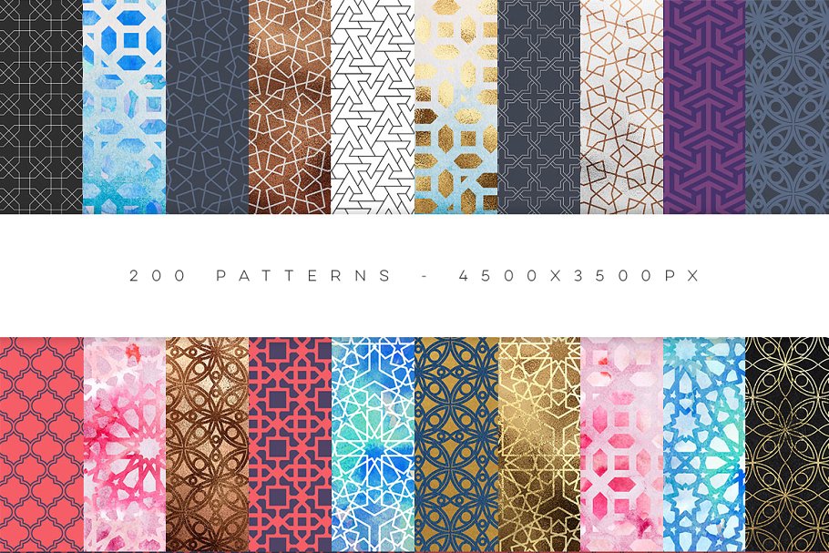 伊斯兰教艺术风格几何图案纹理合集 Geometric Patterns Islamic Ed.插图(8)