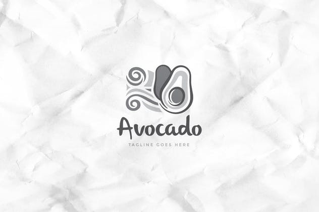 绿色健康食品品牌Logo设计模板 Avocado Logo Template插图(2)