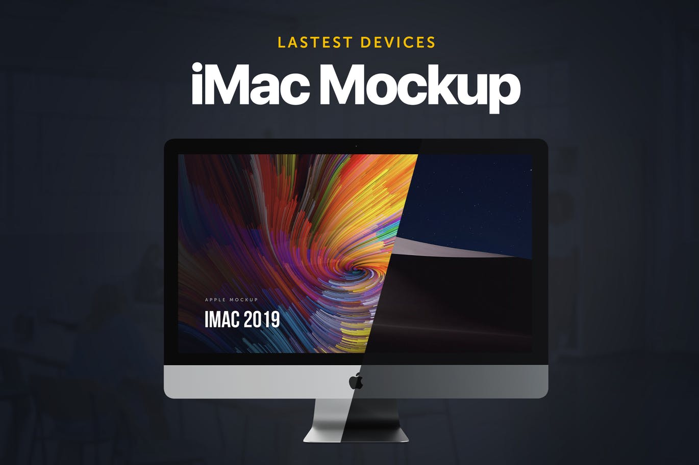 2019款iMac电脑一体机样机模板 iMac 2019 Mockup插图