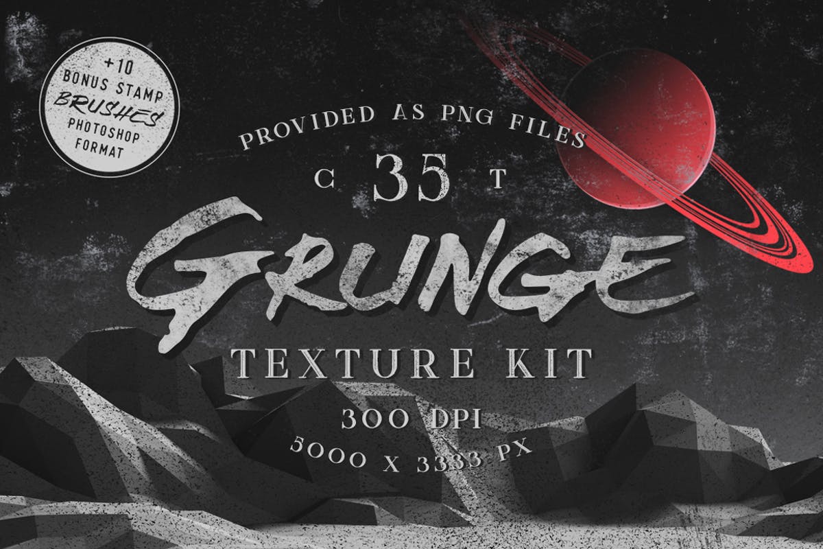 墨水、油漆制斑驳做旧风格纹理合集 Grunge Textures Kit插图