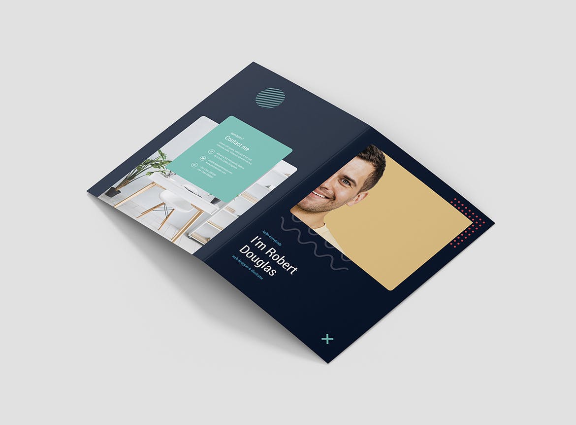 对折版式设计个人履历表设计模板 Brochure – Resume Bi-Fold插图(5)