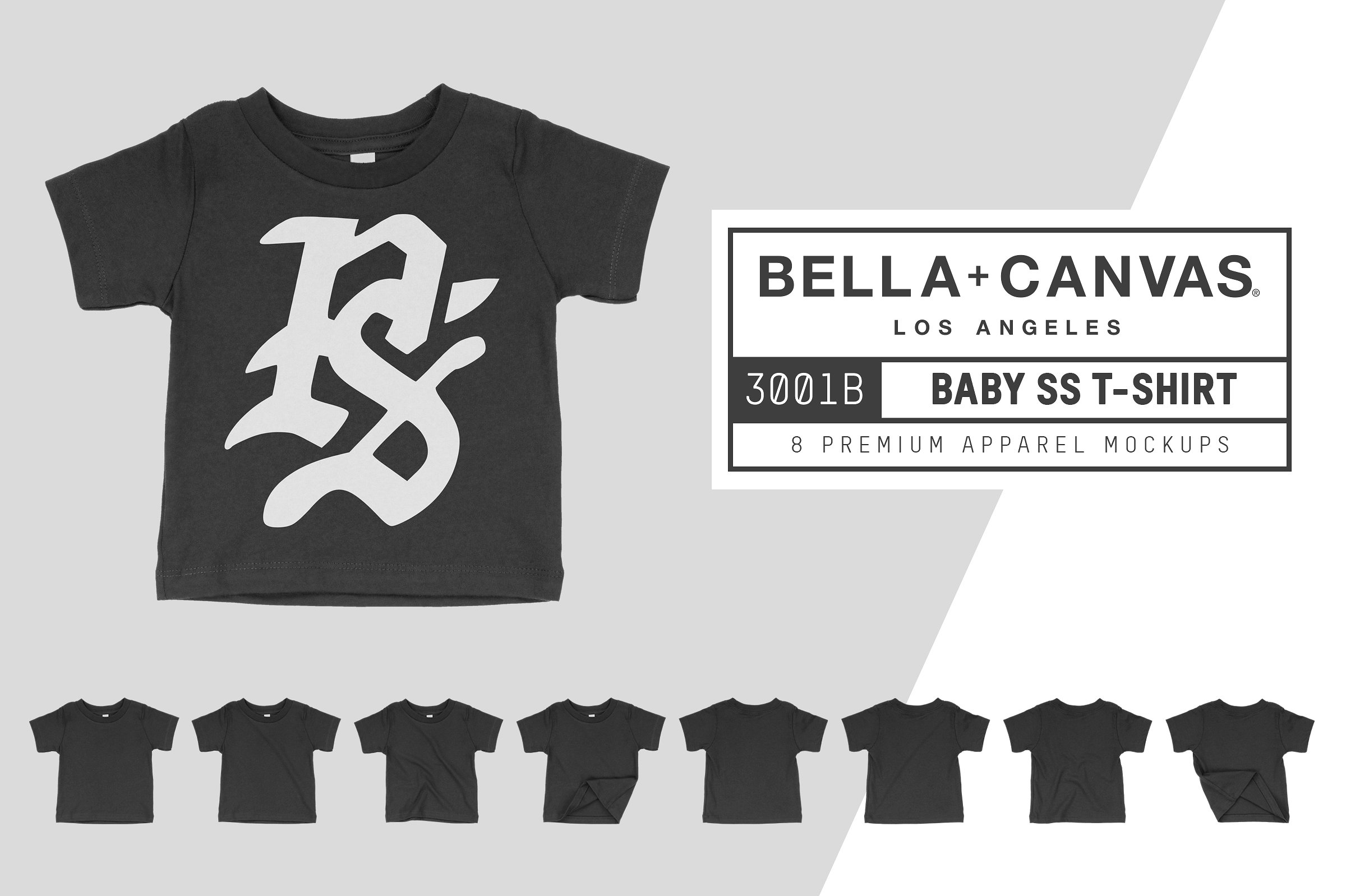 婴儿T恤服装样机 Bella Canvas 3001B Baby T-Shirt插图