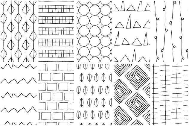 简约手绘线条包装设计印花素材 Simple Line Handdrawn Patterns插图(4)