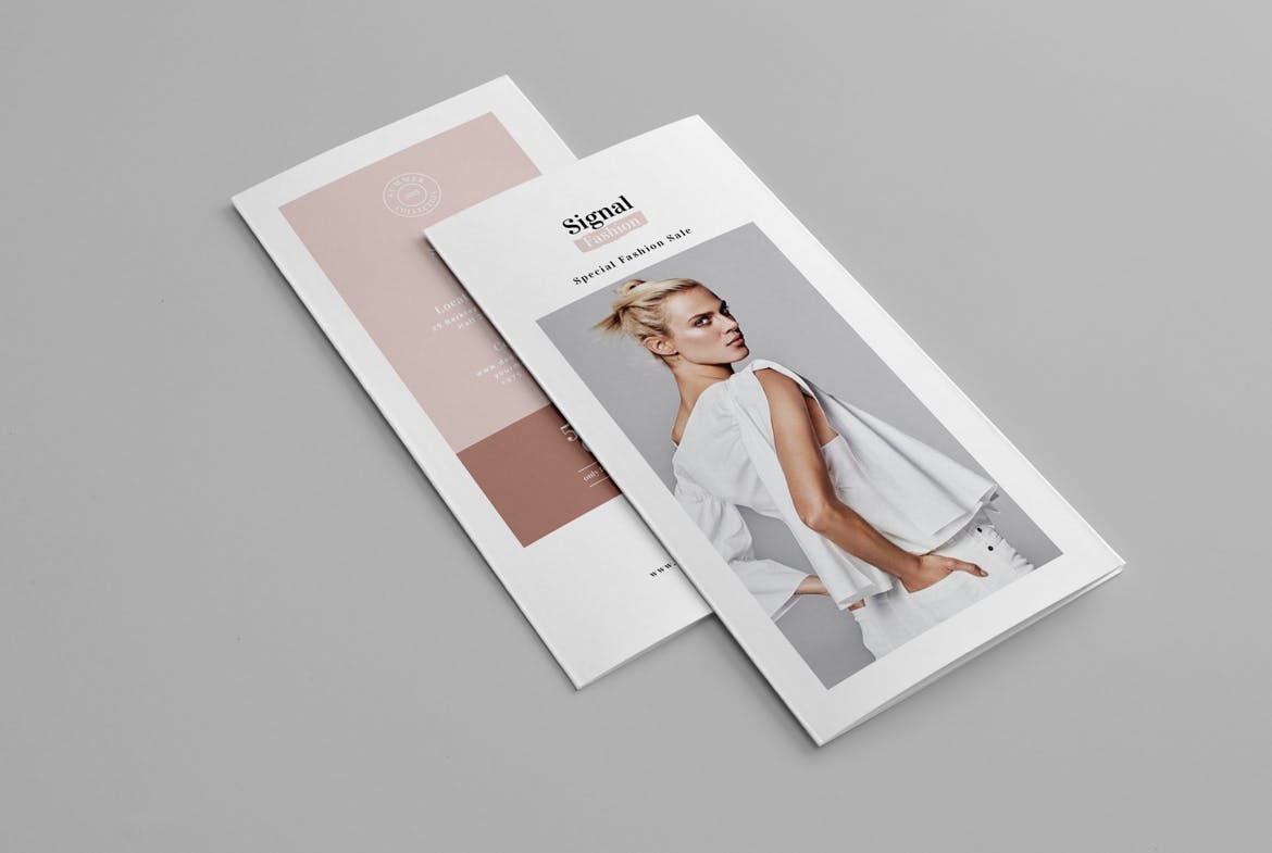 时尚行业三折页宣传页设计模板 Fashion Trifold Brochure插图(4)