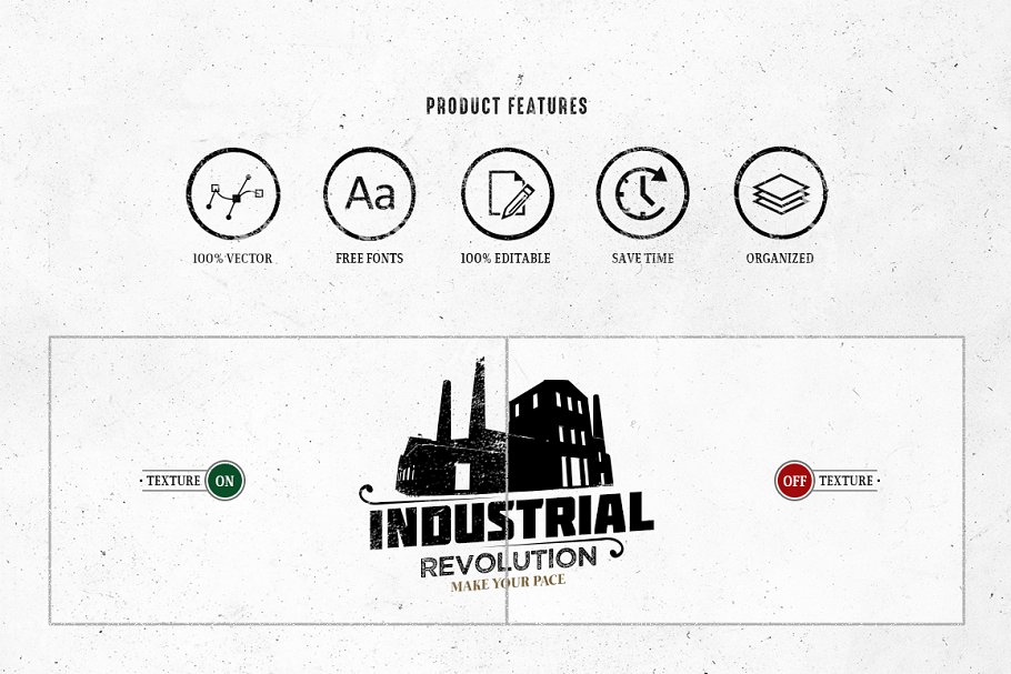 经典复古工业标识Logo设计模板 Vintage Industrial Logos Template插图(4)