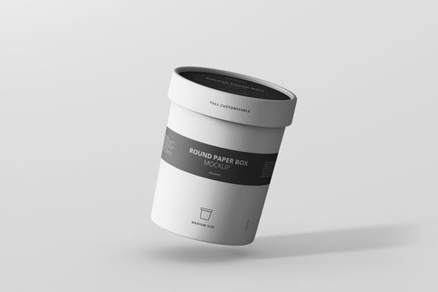 茶叶/咖啡中等尺寸纸筒包装样机模板 Paper Box Mockup Round – Medium Size插图(10)