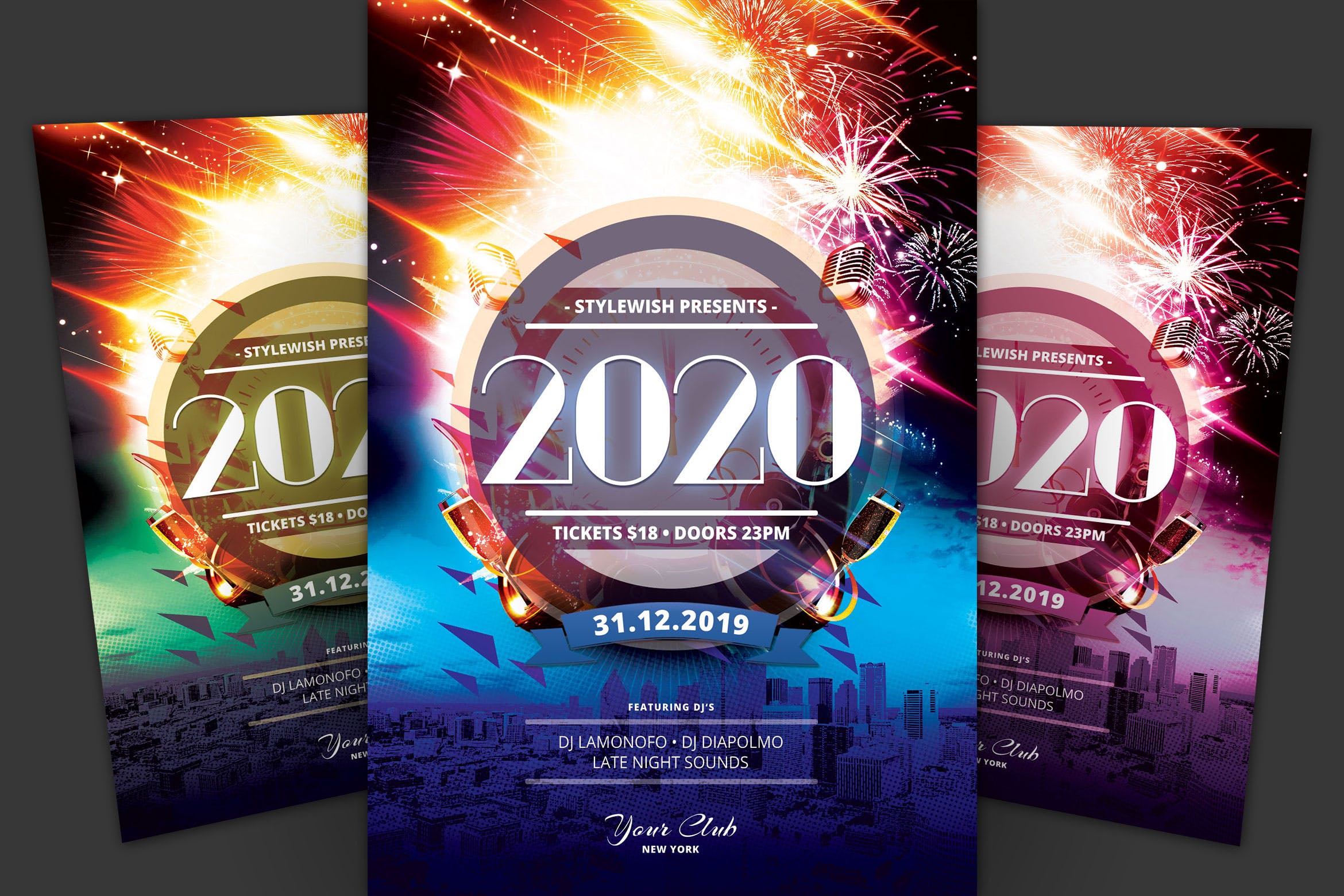 2020年新年倒计时活动邀请海报传单模板 New Year Flyer插图