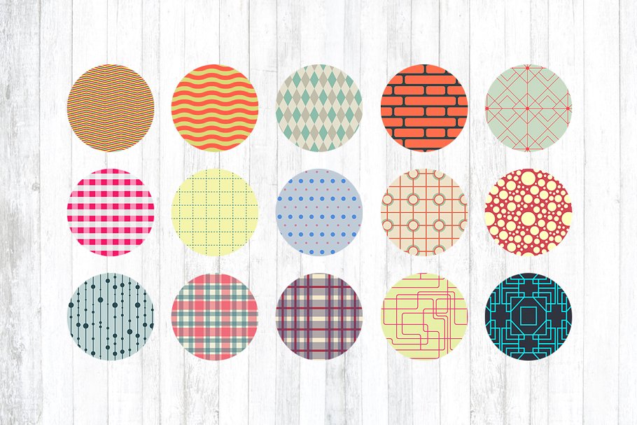 60款彩色几何图形叠加节日无缝纹理 60 Seamless Patterns插图(3)