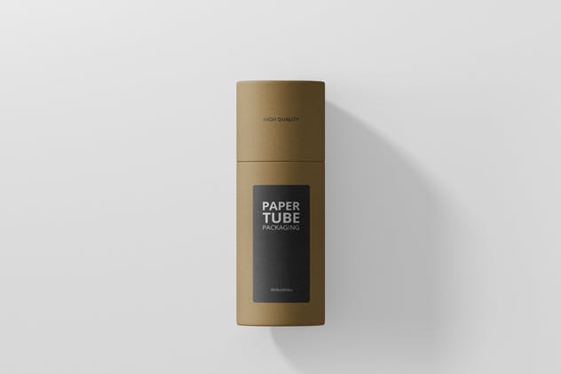 茶叶/咖啡高纸筒包装设计样机模板 Paper Tube Packaging Mockup – Slim Short插图(6)