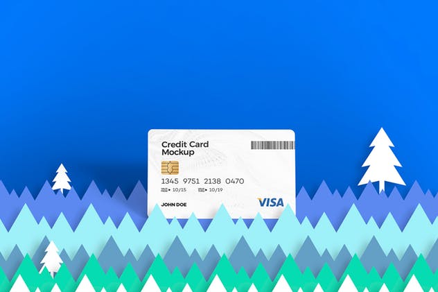 银行信用卡/借记卡样机展示模板 5 Credit Card Mockups插图(3)