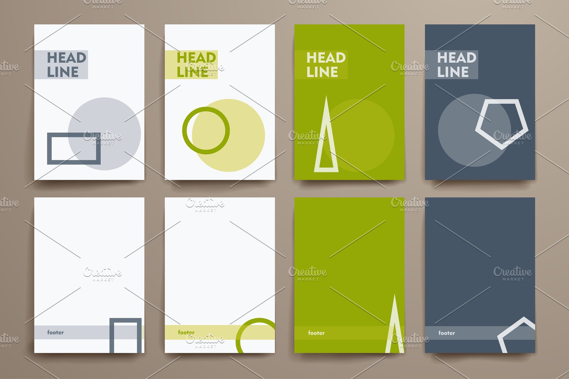 简约小册子传单设计模板 Set of Simple Brochures插图(6)