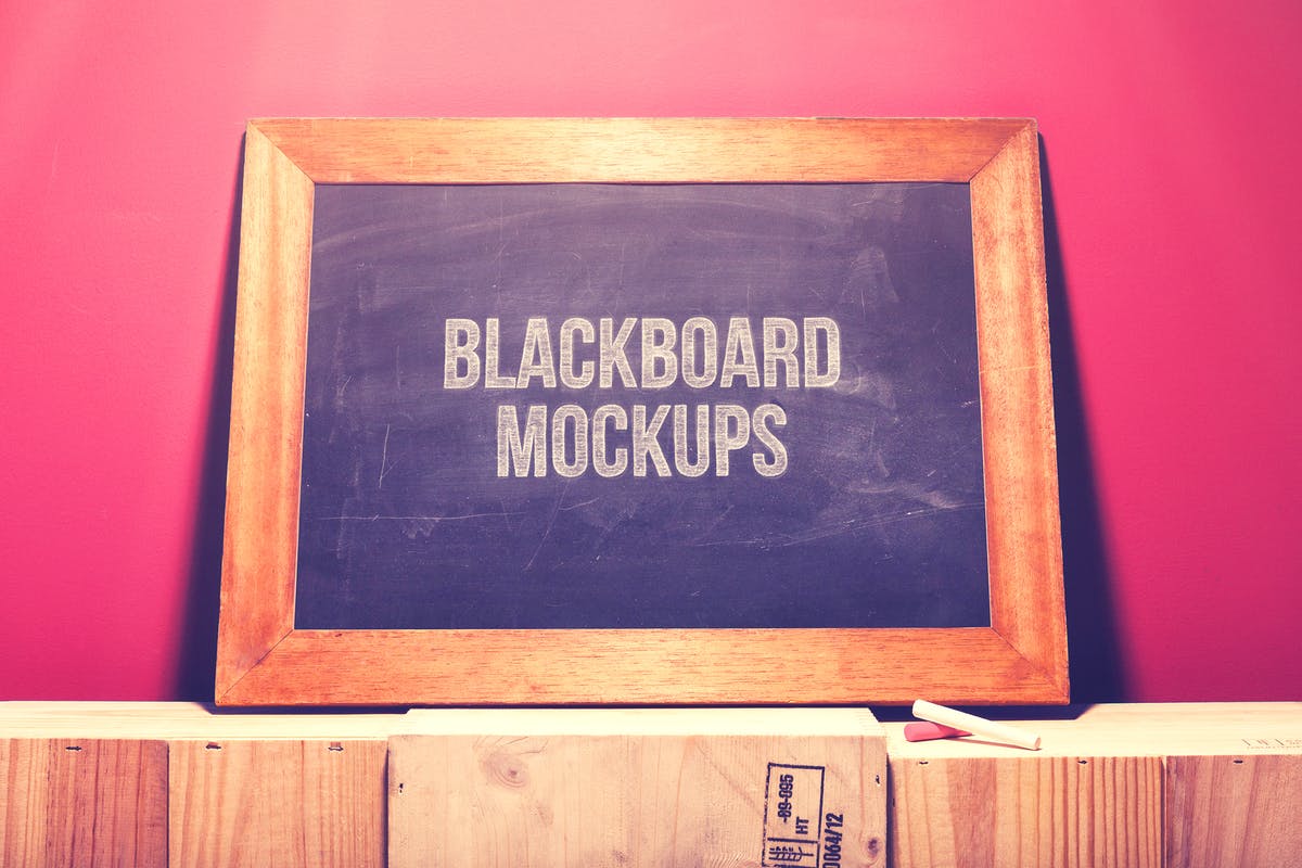 复古艺术黑板样机&粉笔话动作 Blackboard / Chalkboard Mock-ups with Chalk Action插图