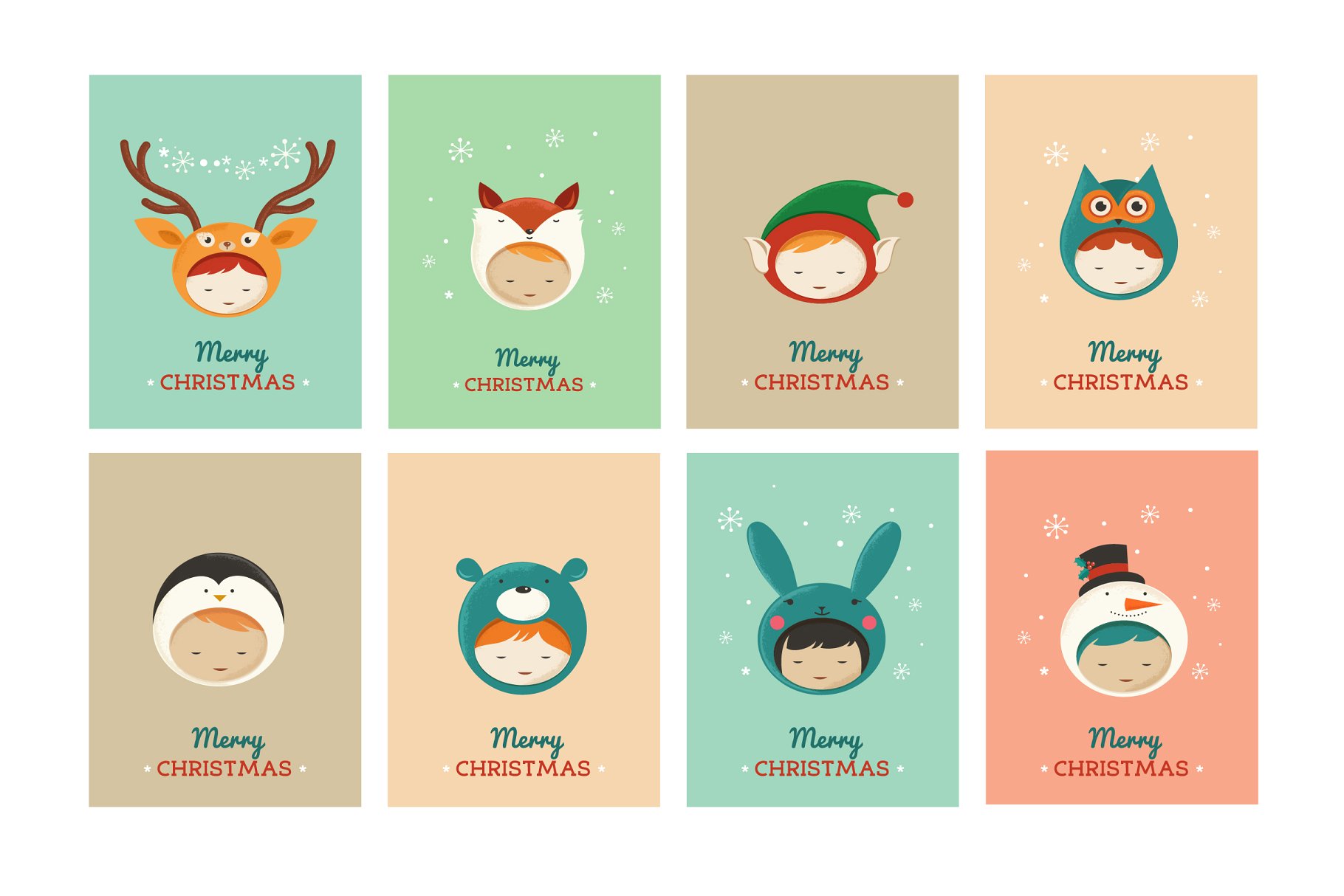 可爱的圣诞人物图标  Cute Christmas Characters icons插图(2)