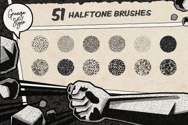 复古美式漫画效果生成Procreate笔刷 Vintage Comic Procreate Brushes插图(5)