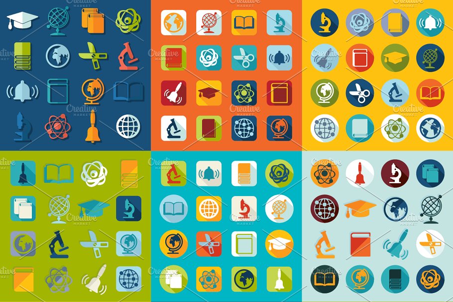 9套在线教育/在线课程图标 9 EDUCATION sets of icons插图(1)