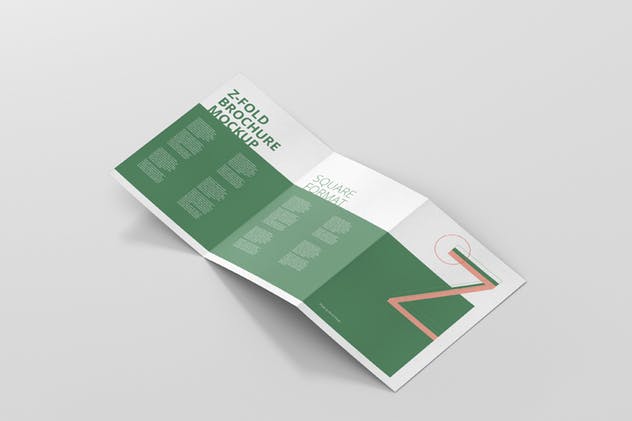 Z字母三折页宣传册样机 Z-Fold Brochure Mockup – Din A4 A5 A6插图(7)