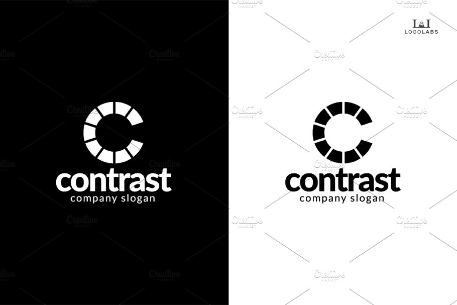 创意字母Logo模板系列之字母C Contrast – Letter C Logo插图(2)