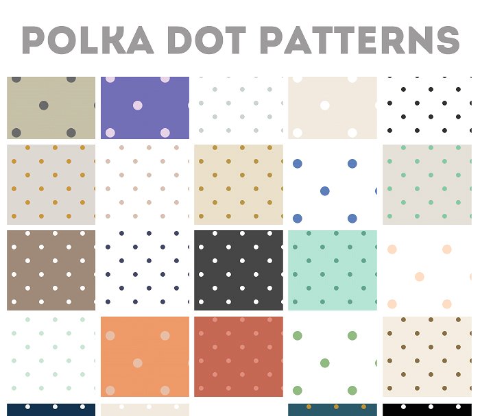 50种波点圆点纹理 50 Repeating Polka Dot Patterns插图