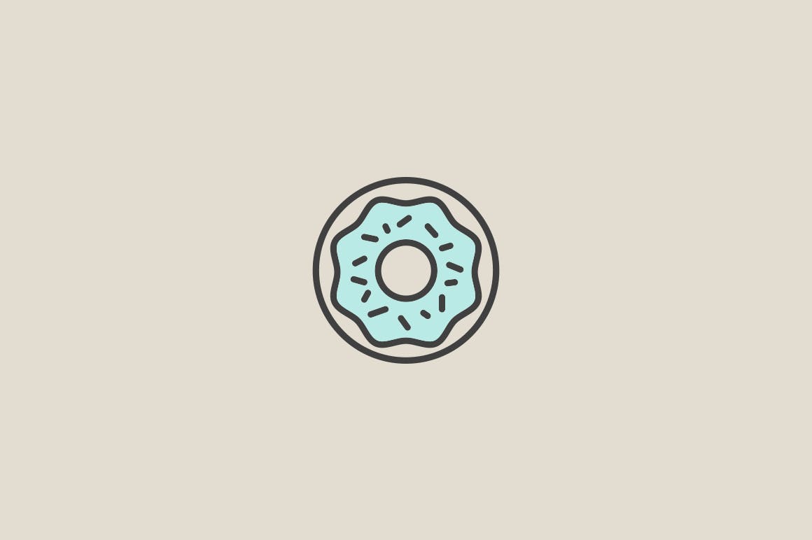 15枚甜甜圈矢量图标 15 Doughtnut Icons插图(2)