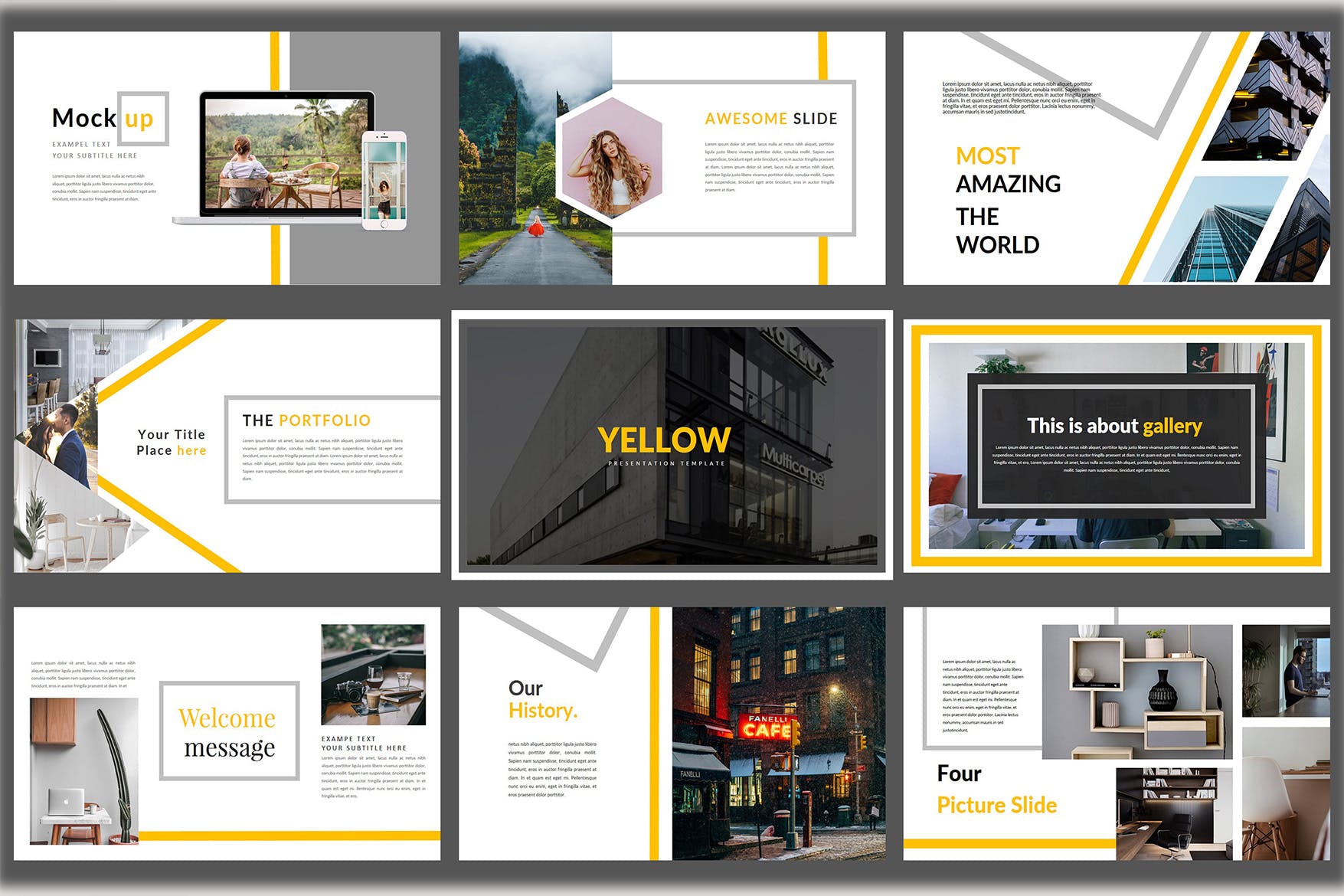 创意企业介绍/工作汇报Keynote演示文稿模板 Yellow – Innovative Keynote Template插图(7)