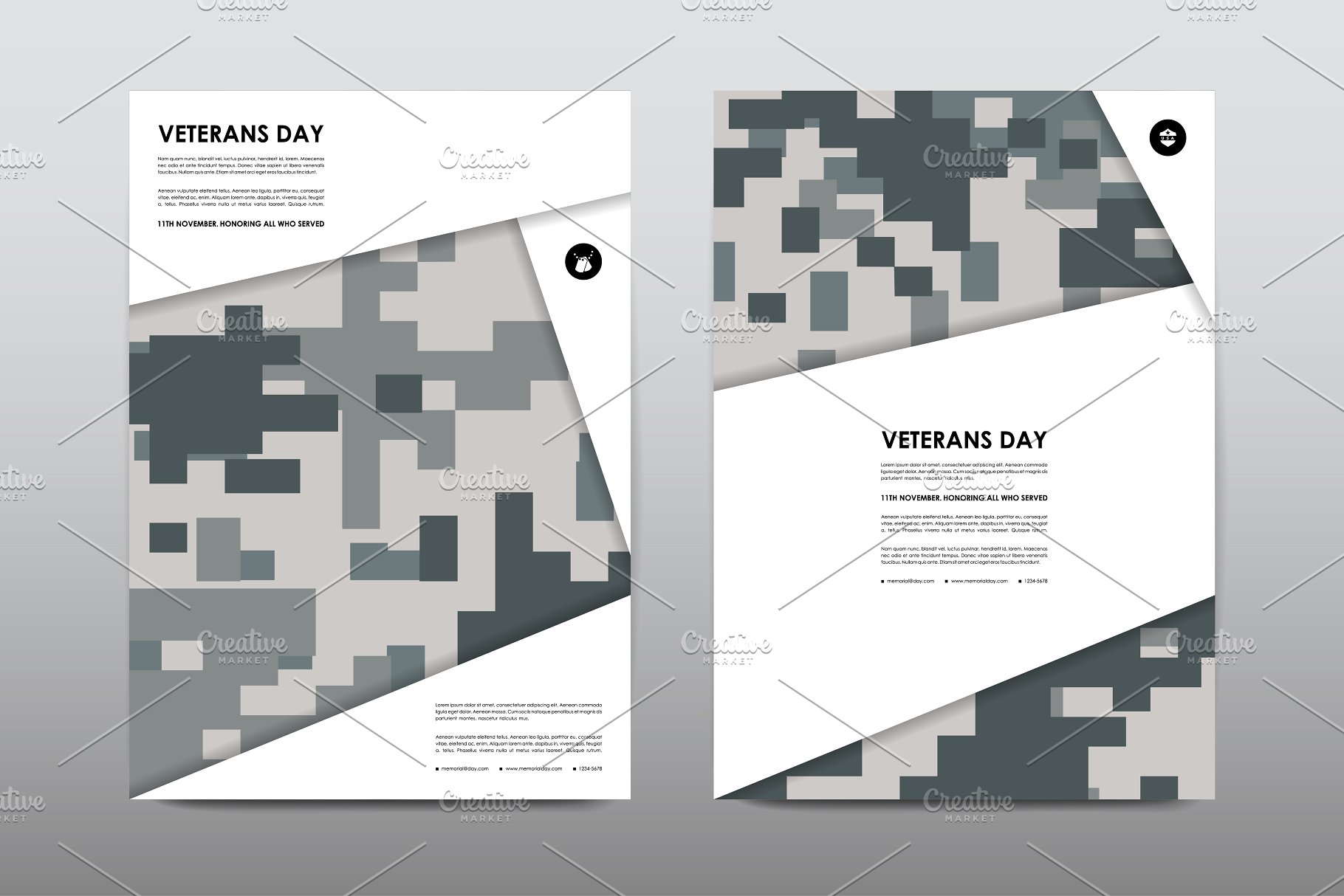 40+老兵节军人宣传小册模板 Veteran’s Day Brochures Bundle插图(3)