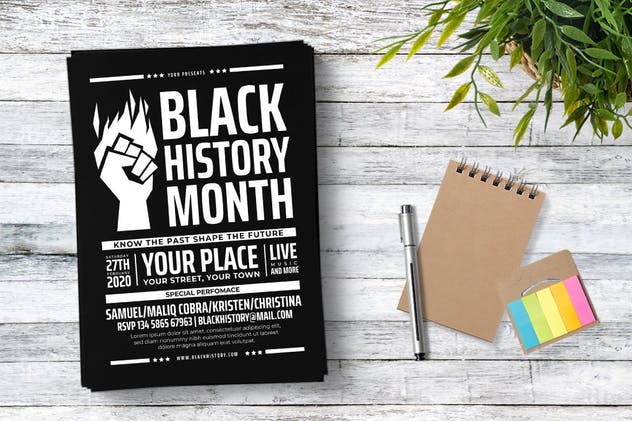 黑人历史纪念月活动海报设计模板 Black History Month插图(2)
