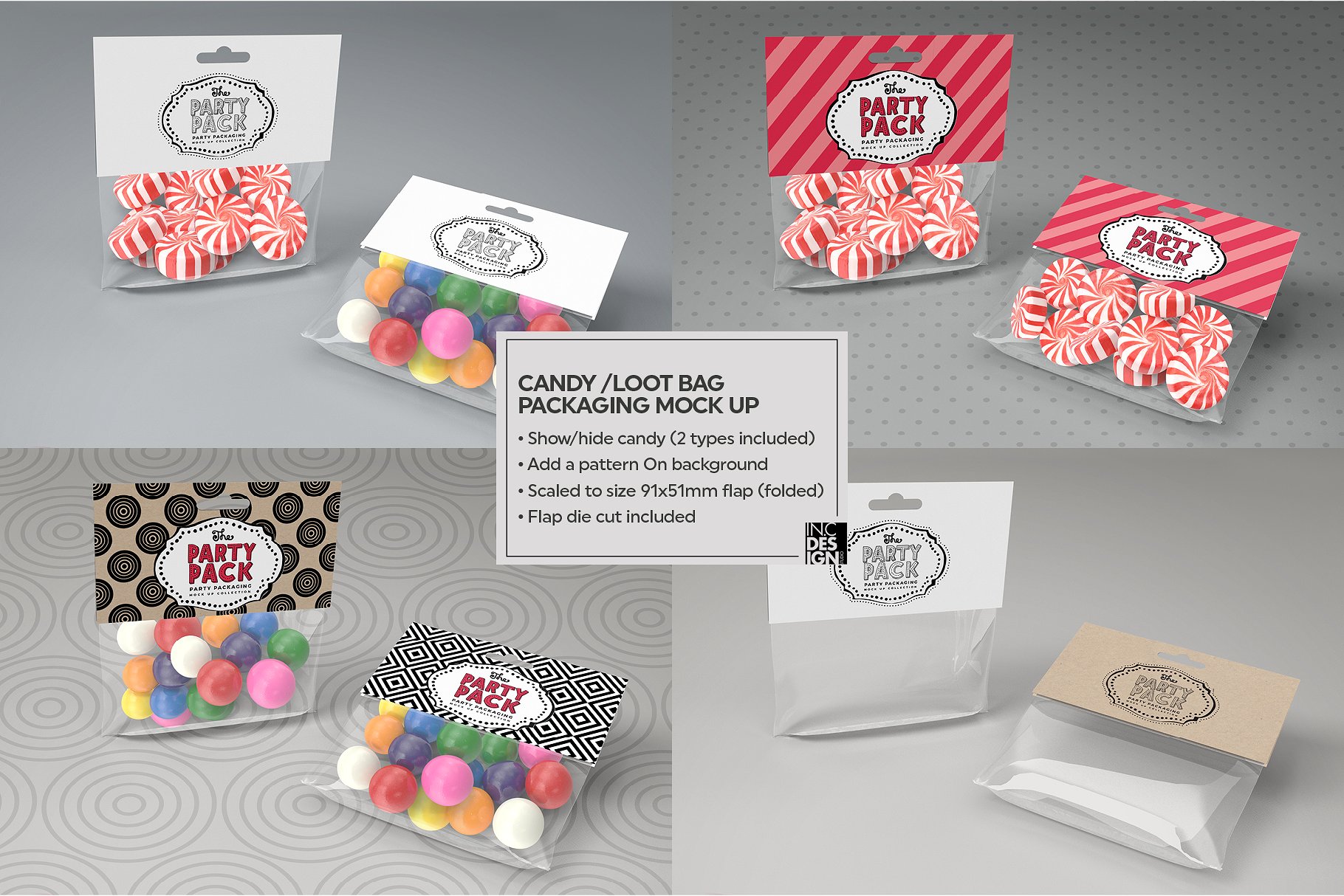 高品质的糖果包装袋展示样机 Candy Bag Packaging Mockup [psd]插图(3)