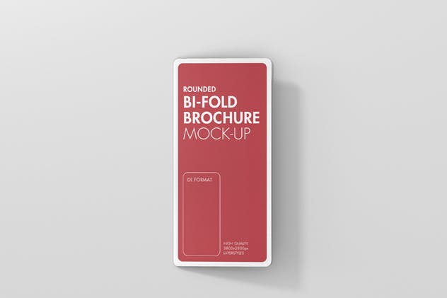 圆角折页小册传单设计样机模板 DL Bi-Fold Brochure Mock-Up – Round Corner插图(3)