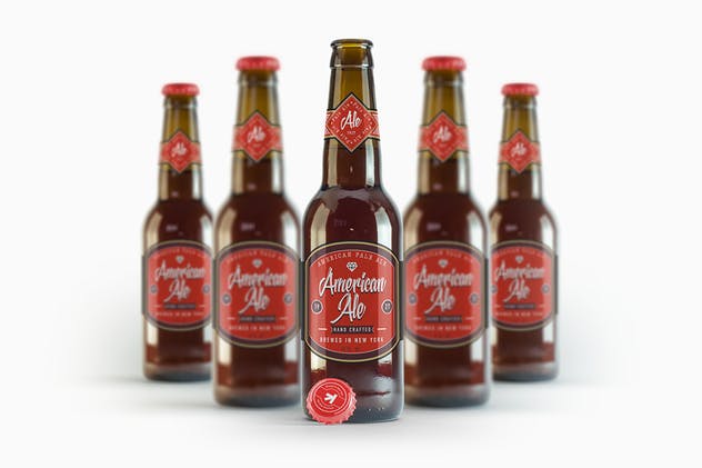 啤酒玻璃樽玻璃瓶外观保证样机 Beer Amber Bottle Mockup插图(5)
