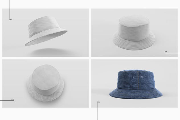 渔夫帽样机模板合集 Bucket Hat Mockup Pack插图(3)