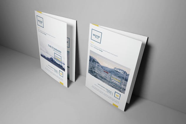 双折页A5宣传册/传单样机模板 Bi-Fold A5 Brochure/ Leaflet Mockups插图(6)