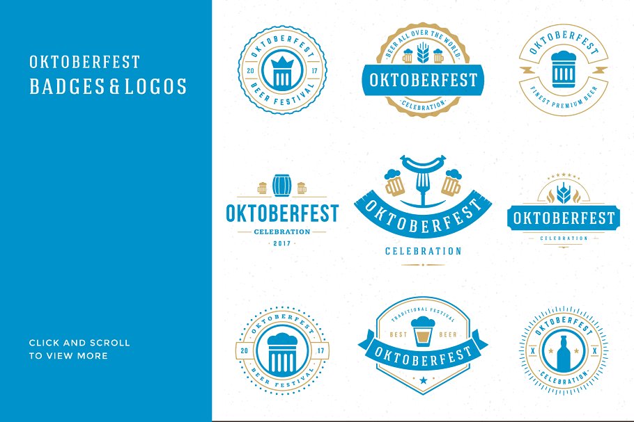 啤酒节主题Logo徽标模板/设计元素 Oktoberfest big bundle插图(14)