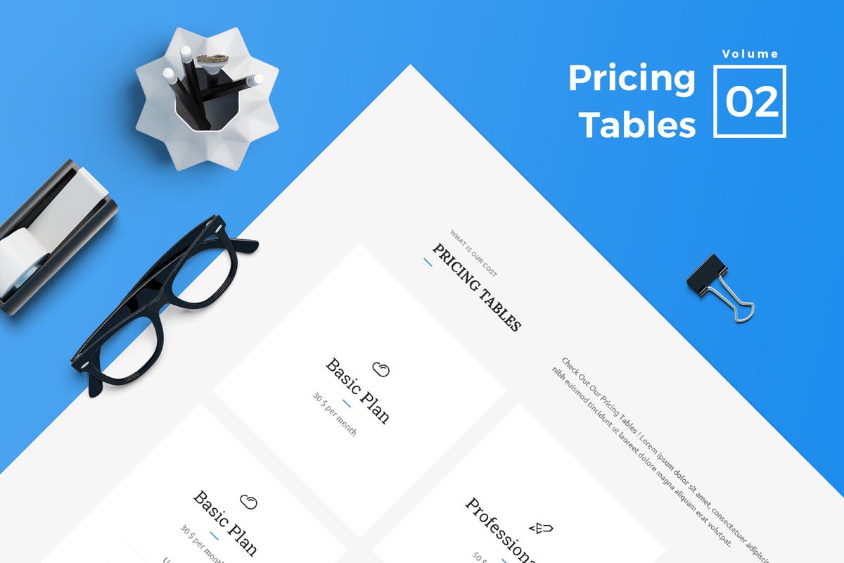 商业服务网站价格表单UI设计模板V2 Pricing Tables for Web Vol 02插图