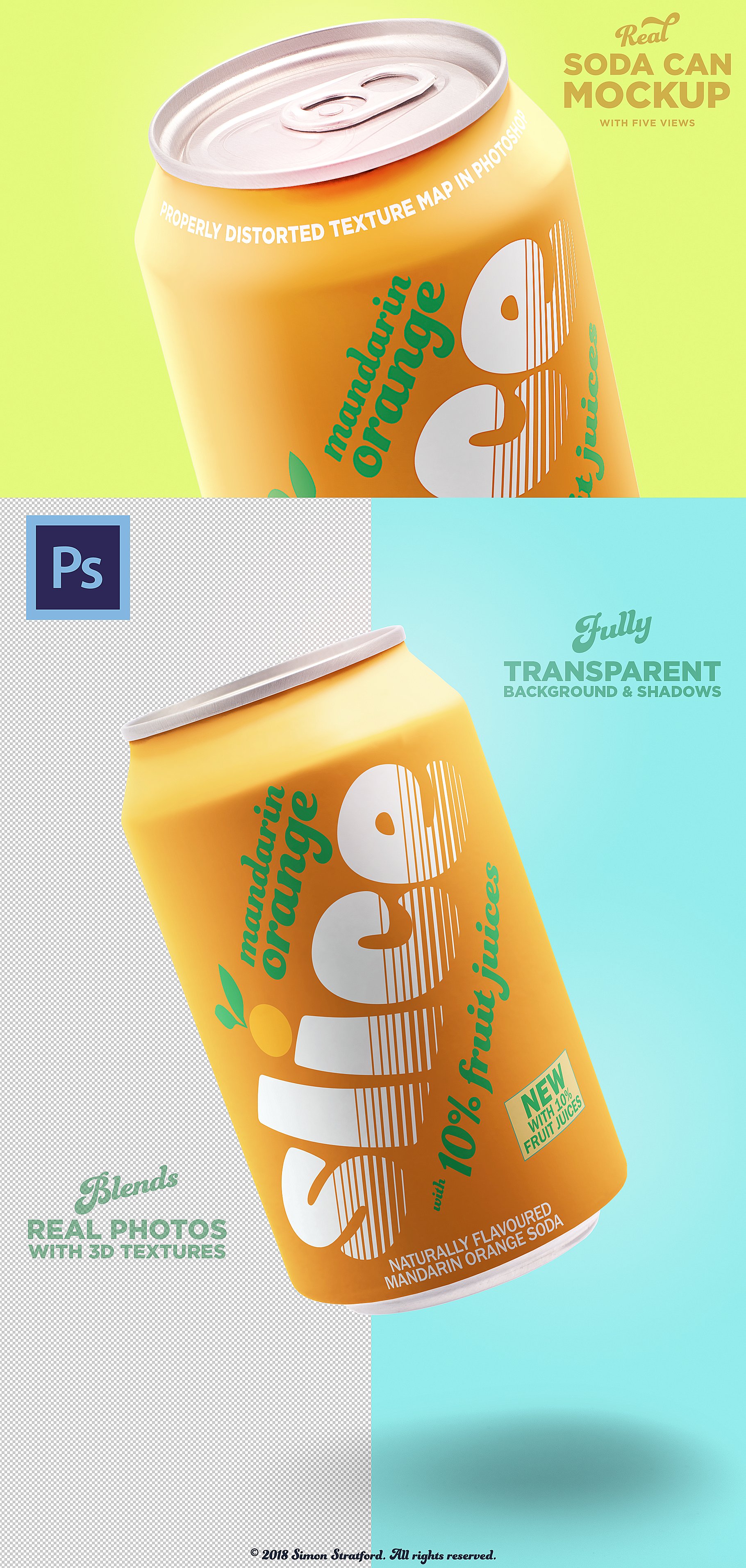 苏打水饮料易拉罐外观设计样机 Real soda can mockup for photoshop插图(2)