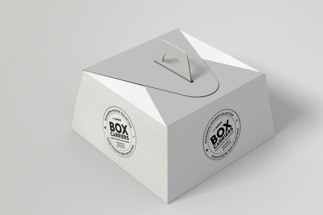 食品糕点盒样机模板第5卷 Food Pastry Boxes Vol.5:Carrier Boxes Mockups插图(8)