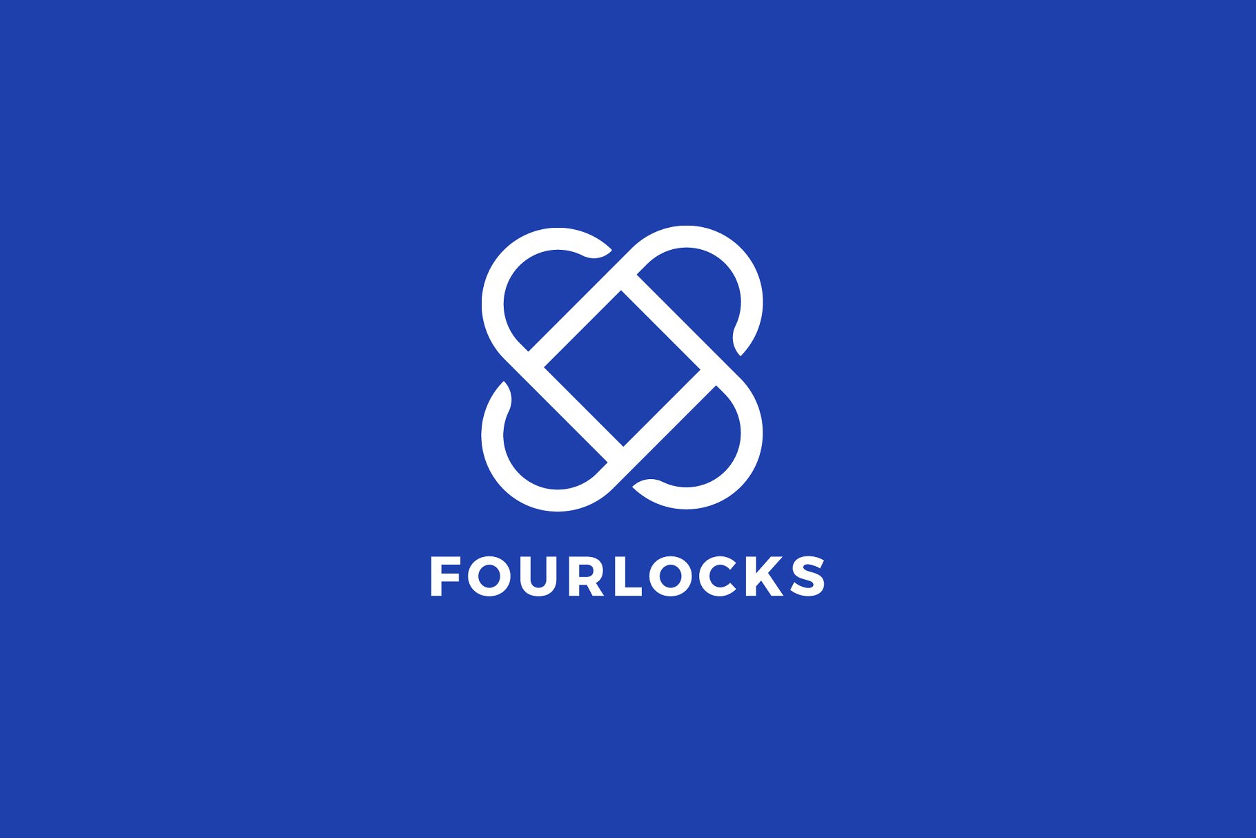 交叉环形跑道图形Logo模板 Four Locks Logo Template插图(3)