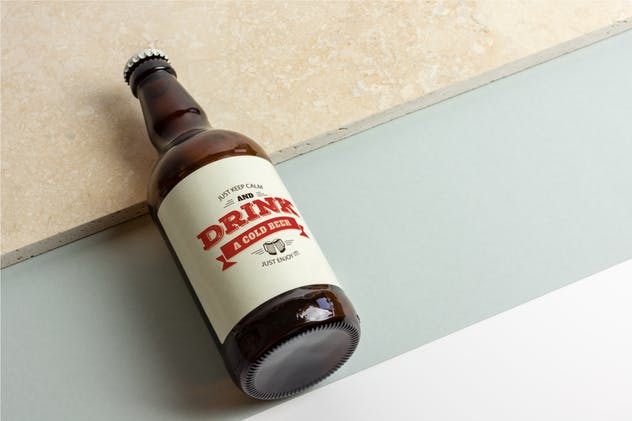 啤酒瓶外观贴纸设计展示样机 Beer Bottle Mock-up / Real Photo Scene插图(2)