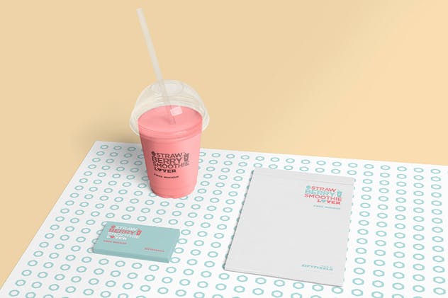 透明塑料冰淇淋/奶茶杯样机 Transparent Plastic Ice Cream Cup Mockups插图(1)
