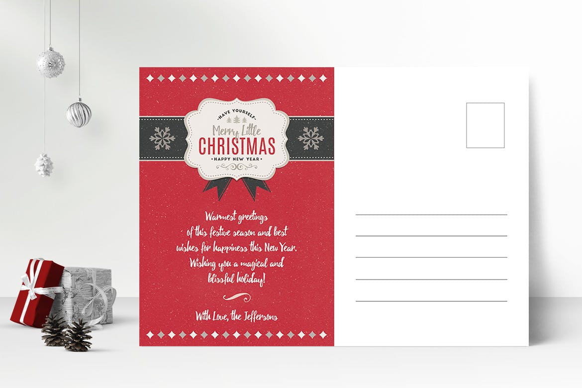 温馨圣诞节主题照片贺卡设计模板 Christmas Greeting Photo Card插图(2)
