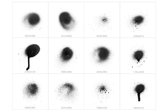 100+油漆喷雾效果斑点&圆点设计素材 101 Blob & Spot Spray Shapes插图(1)