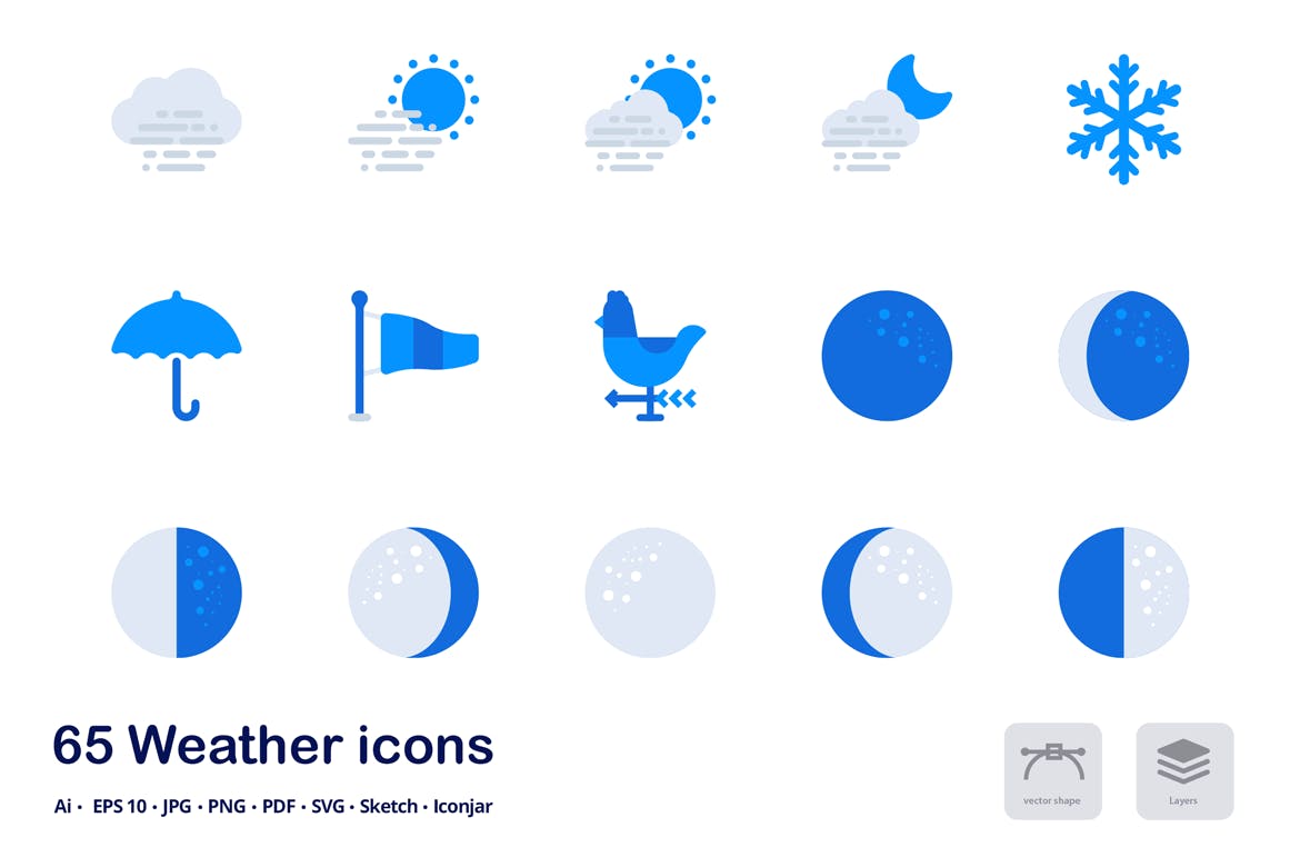 天气预报双色调扁平化矢量图标 Weather Forecast Accent Duo Tone Flat Icons插图(3)