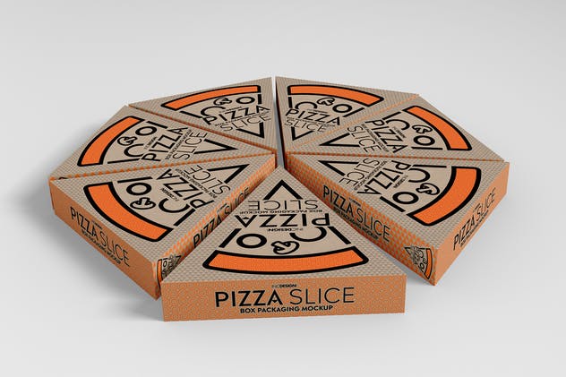 三角形披萨切片盒包装样机 Pizza Slice Box Packaging Mockup插图(6)
