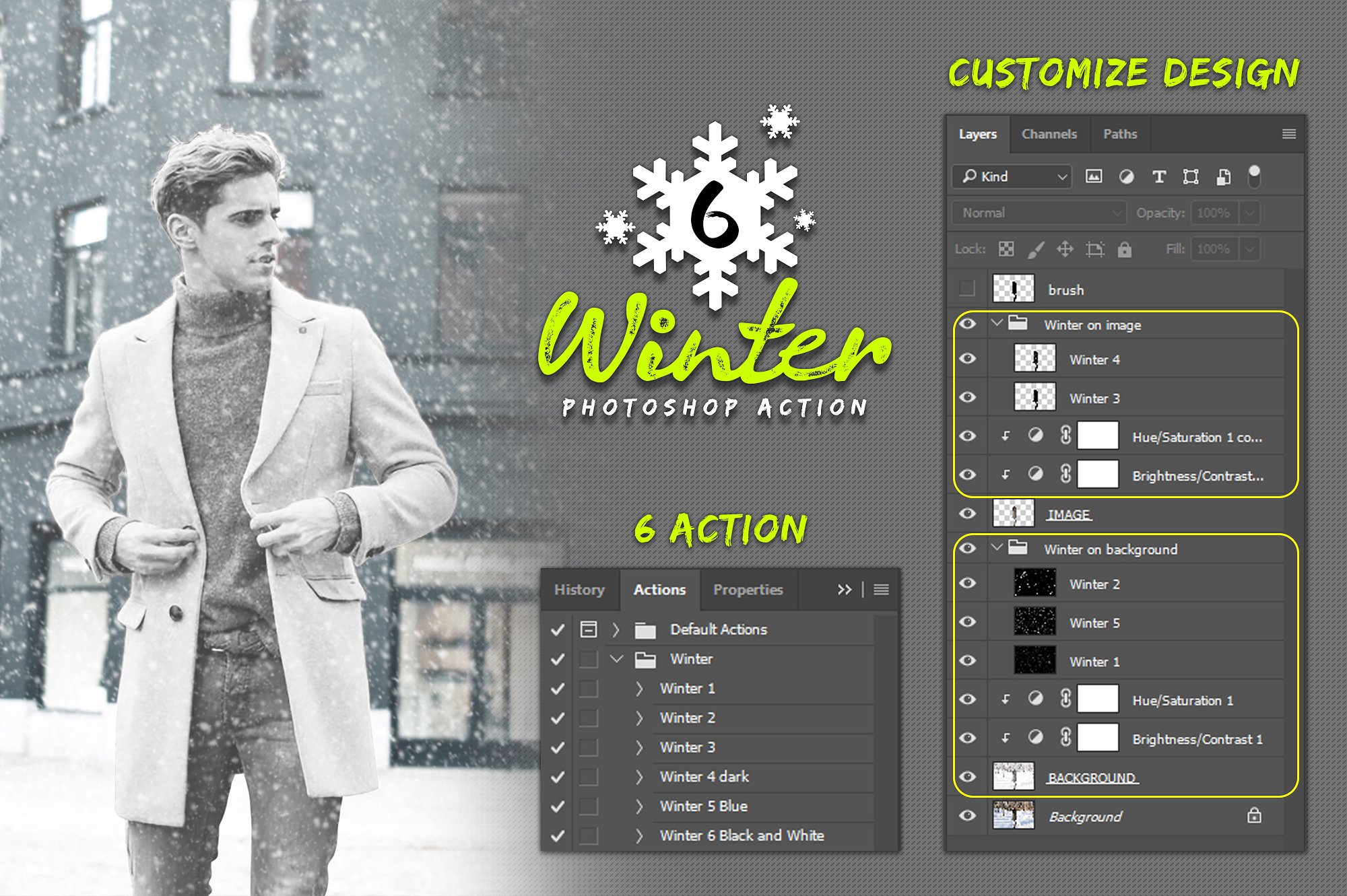 6款冬季雪花效果处理的PS动作 6 Winter Photoshop Action插图(7)
