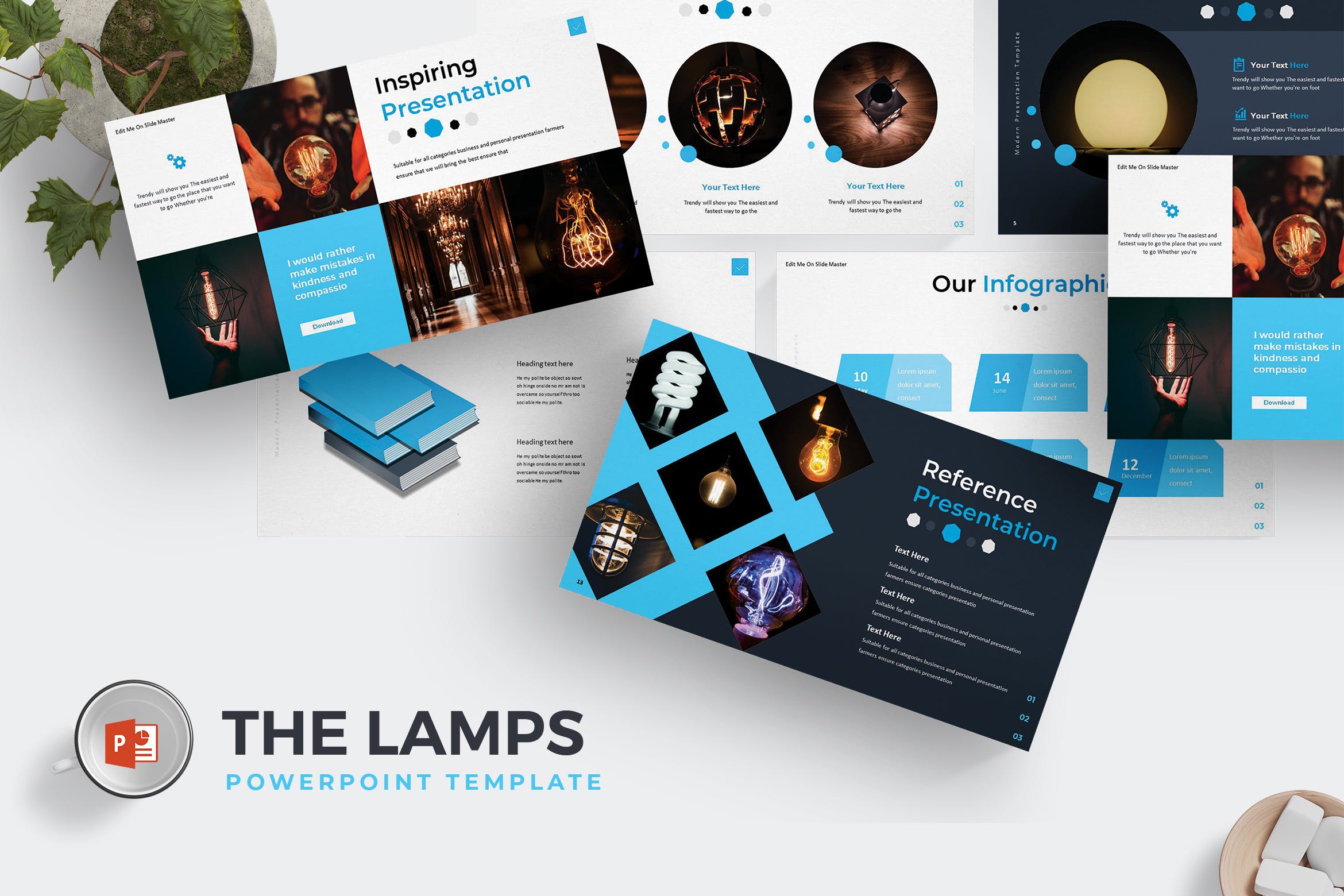 产品推广策划方案PPT幻灯片模板素材 The Lamps – Powerpoint Template插图