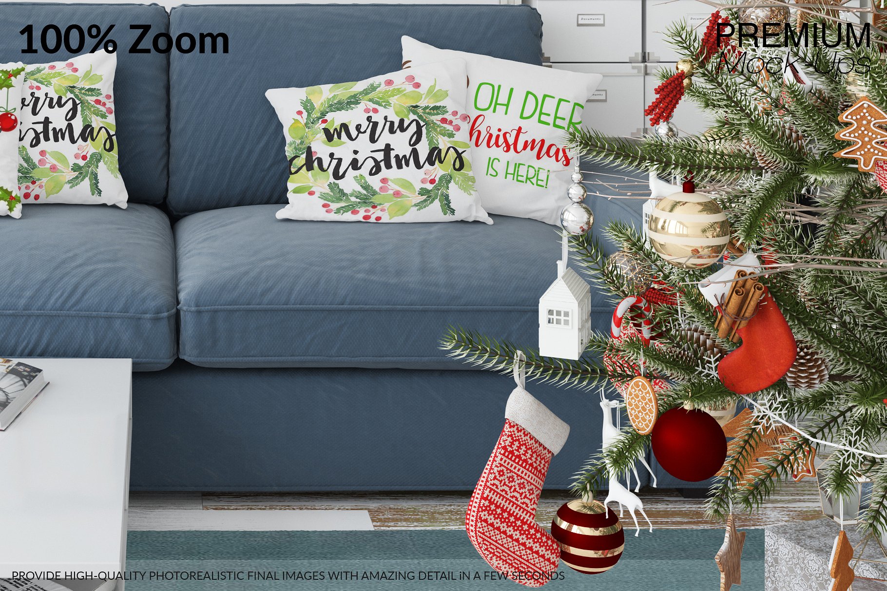 圣诞节客厅装饰展示样机套装 Christmas Living Room Set [psd,jpg]插图(14)
