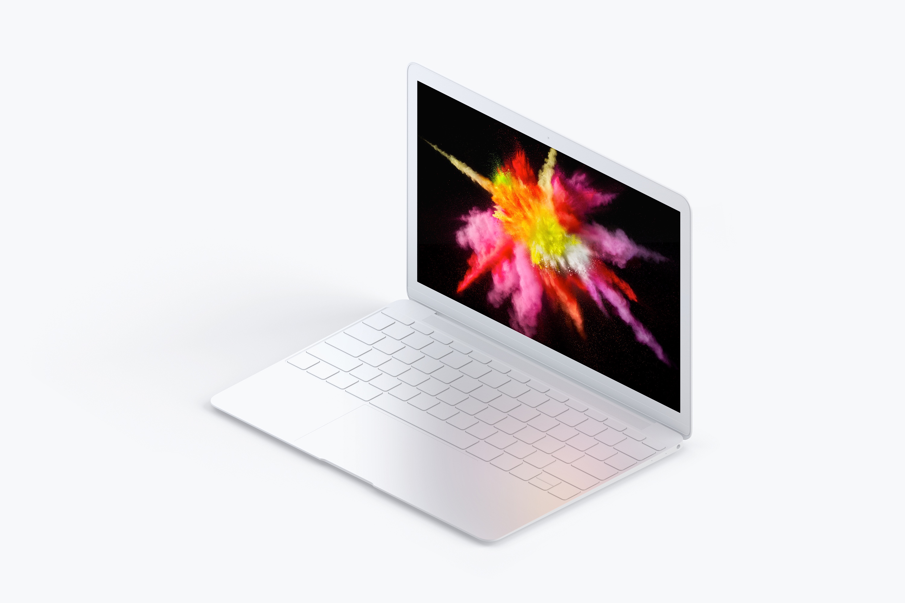 MacBook超极本屏幕演示右视图样机 Clay MacBook Mockup, Isometric Right View插图(3)