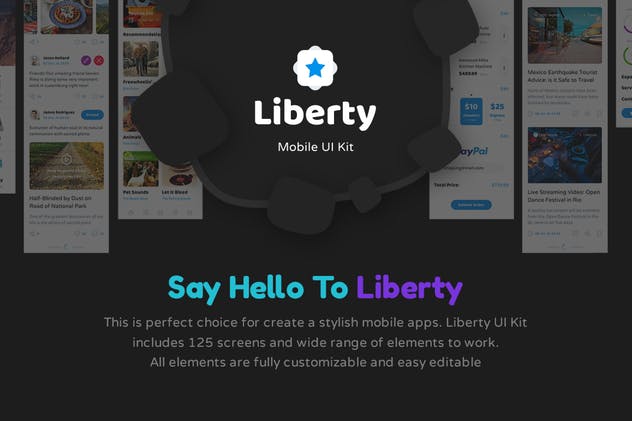 社交电商类 APP UI  套件 Liberty Mobile UI Kit插图(1)