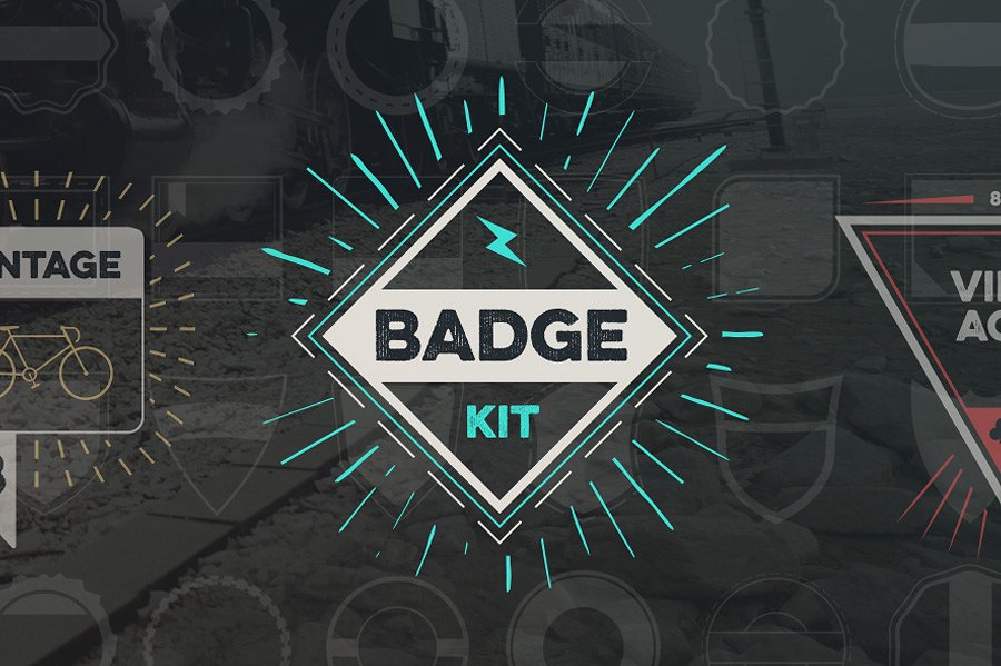复古设计风格徽章设计素材工具包v2 Badge Creator Kit Vol.2插图