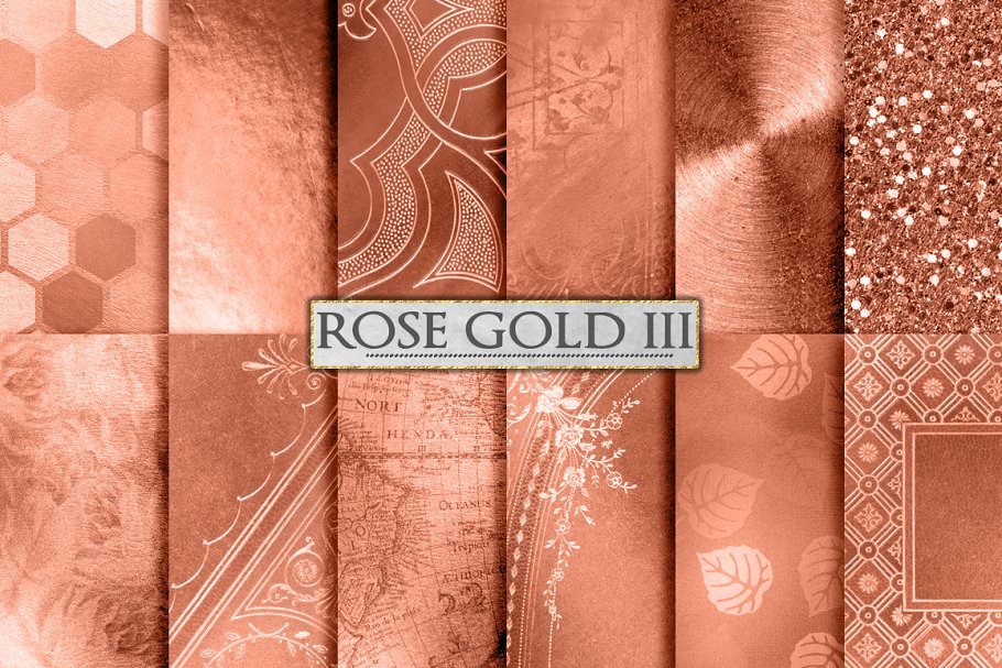 玫瑰金箔背景纹理 Rose Gold Foil Background Textures插图(4)