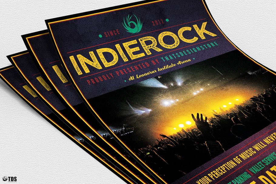 摇滚音乐节活动海报传单设计PSD模板 Indie Rock Flyer PSD插图(4)